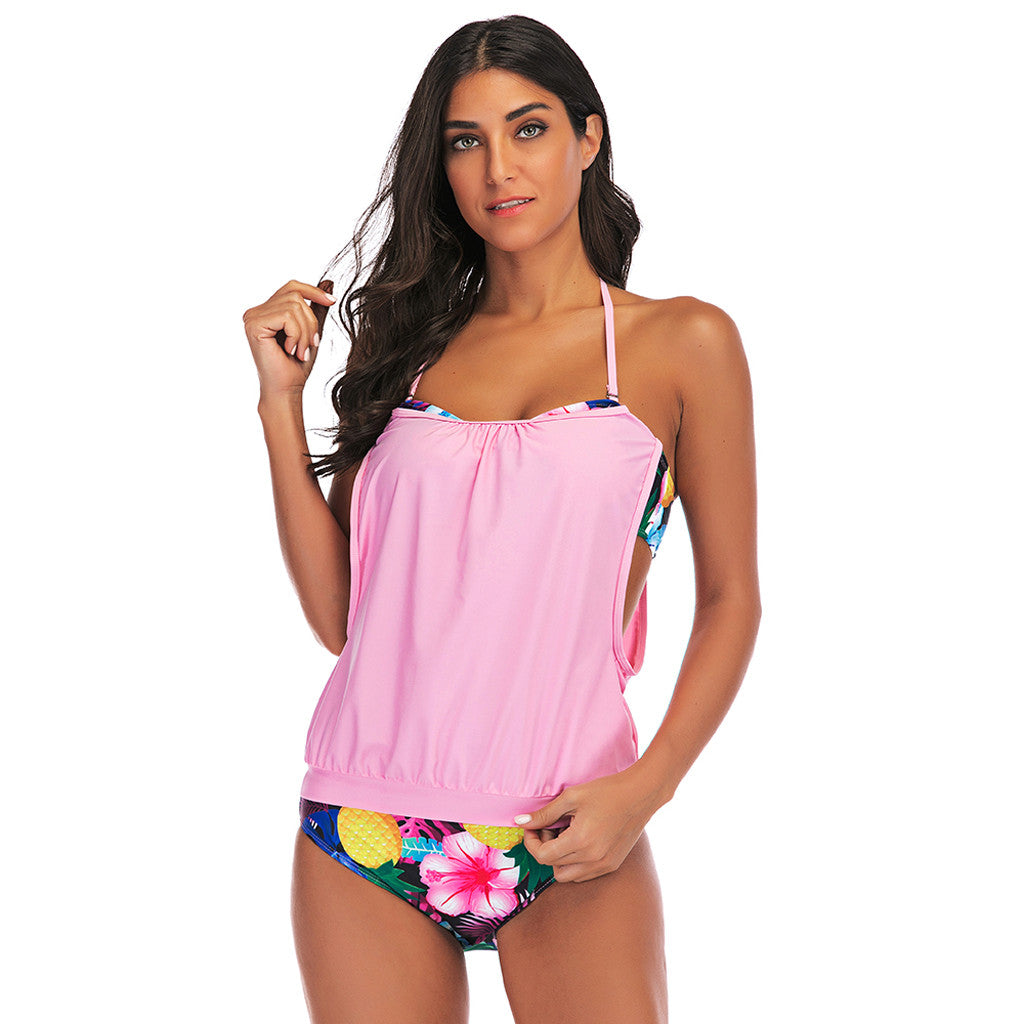 Women Two Pieces Sexy Flora Printed Swimsuit
