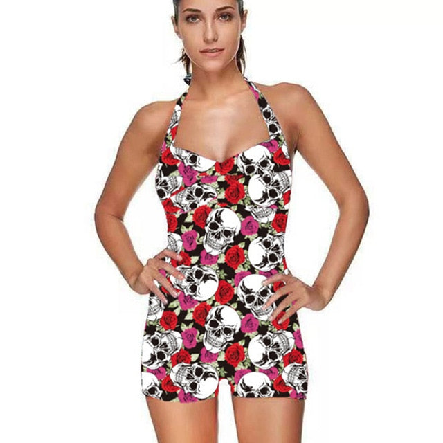 Women's Swimming Conservative Printed One-Piece Swimsuit