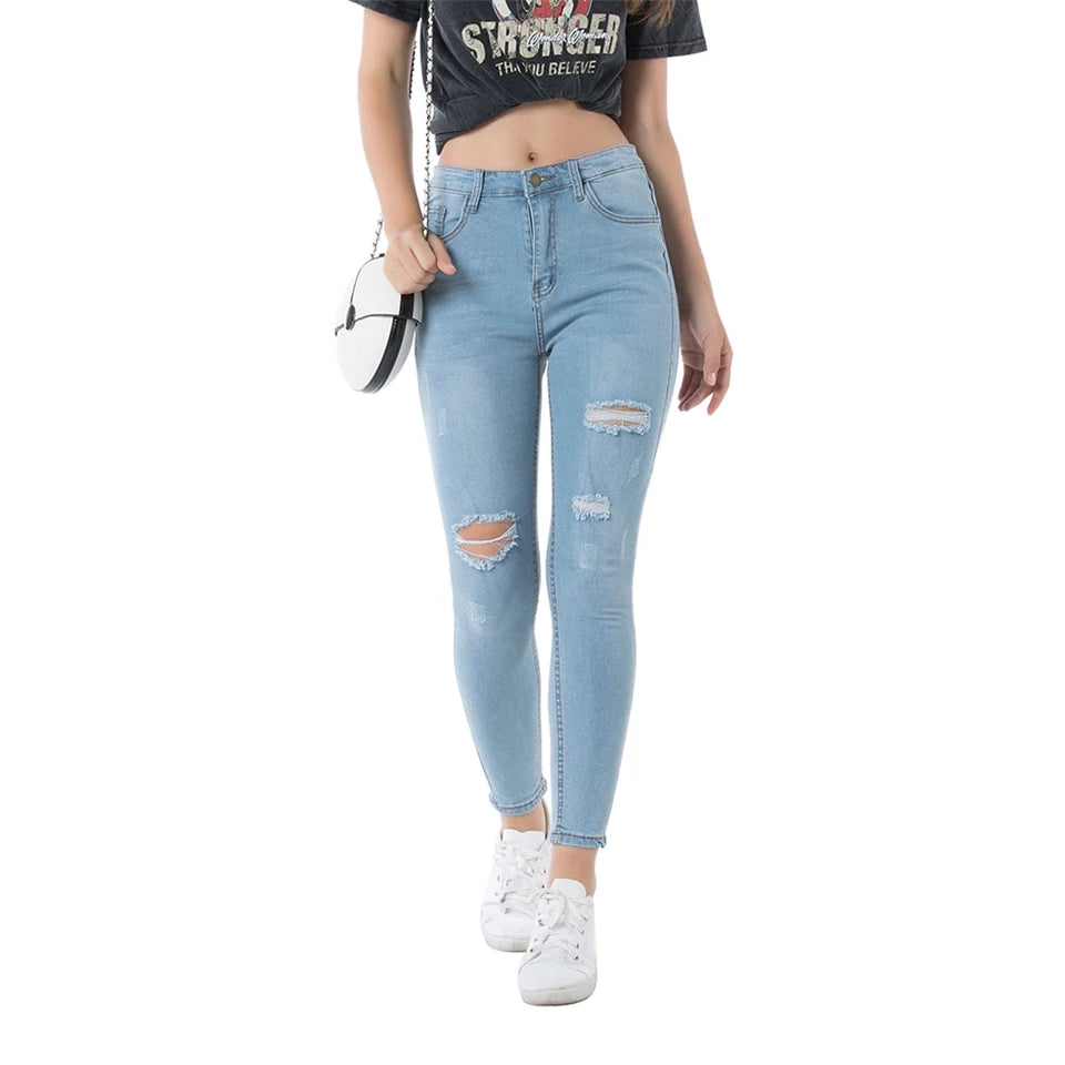 Women Skinny,Pencil,Ankle Blue Denim Jeans