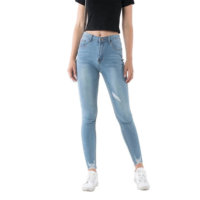 Women Skinny,Pencil,Ankle Blue Denim Jeans
