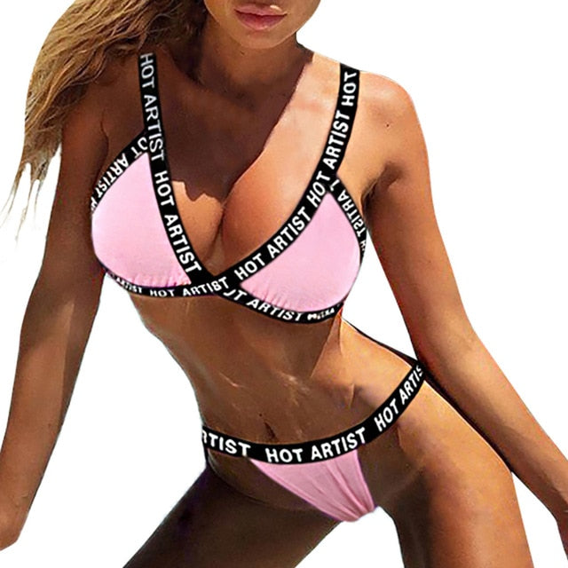 Women Summer Solid Patchwork G-String Lingerie
