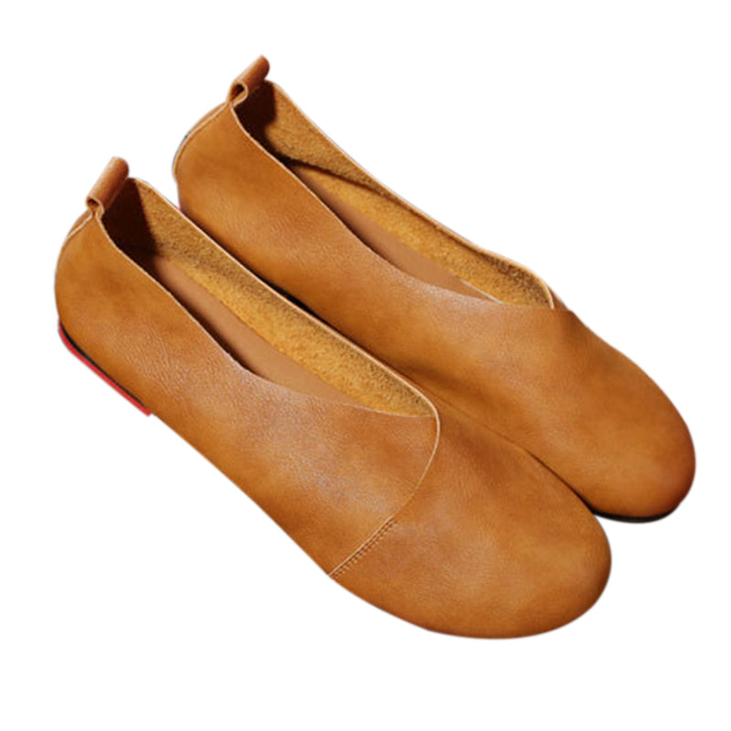 Woman Hand-sewn Genuine Leather Flat Shoes